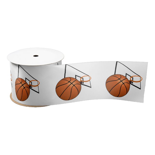 Ruban En Satin Basketball and Hoop (Bobine)