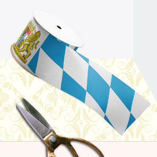 Ruban En Satin Bavière Ruban, Emblème, patriotique, Drapeau Bavar