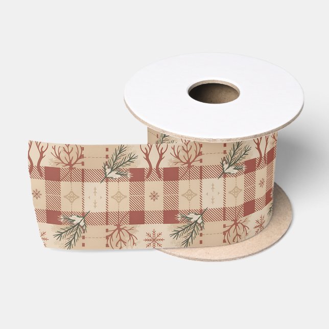 Ruban En Satin Beau Noël de la campagne (Bobine)