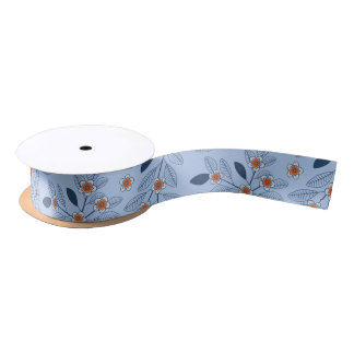 Ruban En Satin Beau ruban satin rétro motif floral