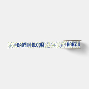 Ruban En Satin Bébé en fleurs douche fleurs vintage bleues garçon