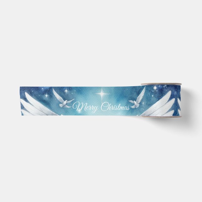 Ruban En Satin Bel Ange Gardien Blanc (Devant)
