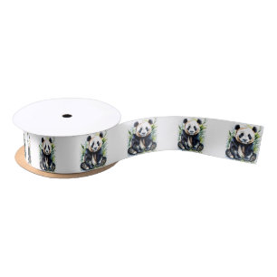 Ruban En Satin Belle aquarelle Panda Bear