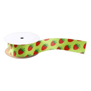 Ruban En Satin Belle fraise rouge fruits motif cadeau ruban roule