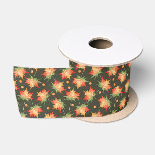 Ruban En Satin Belles couleurs d'automne feuilles