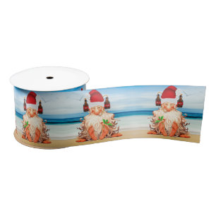 Ruban En Satin Bière Boire Gnome sur la plage Drôle Noël