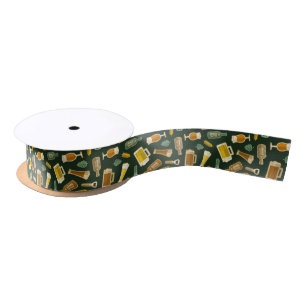 Ruban En Satin Bière Icons Motif Satin ruban