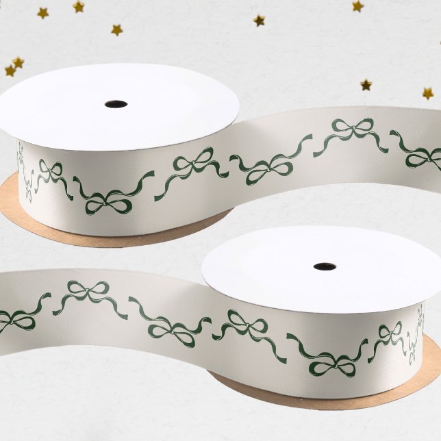 Ruban En Satin Big Festive Bows Green Christmas Holiday (Créateur téléchargé)
