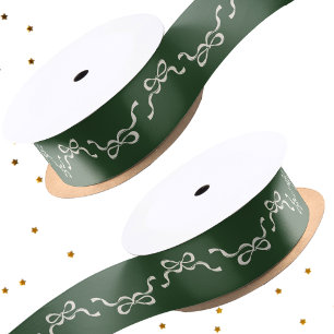 Ruban En Satin Big Festive Bows Green Christmas Holiday