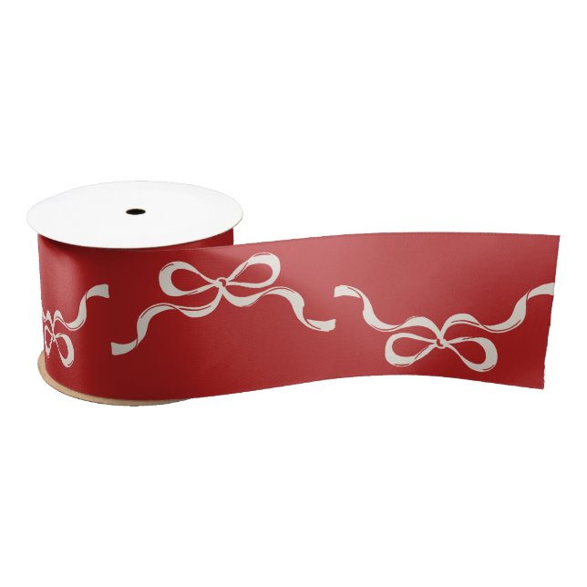 Ruban En Satin Big Festive Bows RED Christmas Holiday (Bobine)