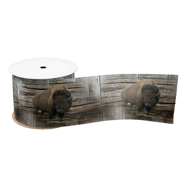 Ruban En Satin Bison de bois (Bobine)