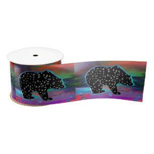 Ruban En Satin Black Bear Spirit Northern Light Coloris