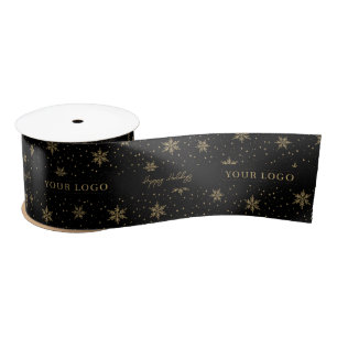 Ruban En Satin Black & Gold   Logo pour les Fêtes de Noël pour En