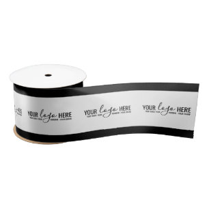 Ruban En Satin Black Logo Entreprise Emballage Marqué