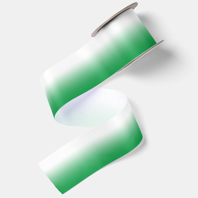 Ruban En Satin Blanc et vert Kelly ombré (Dos)