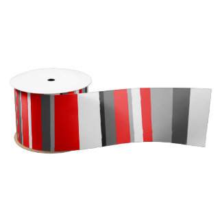 Ruban En Satin Blancs rouges et gris