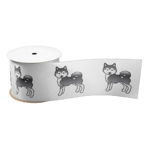 Ruban En Satin Bleu Alaskien Malamute mignon Dessin
