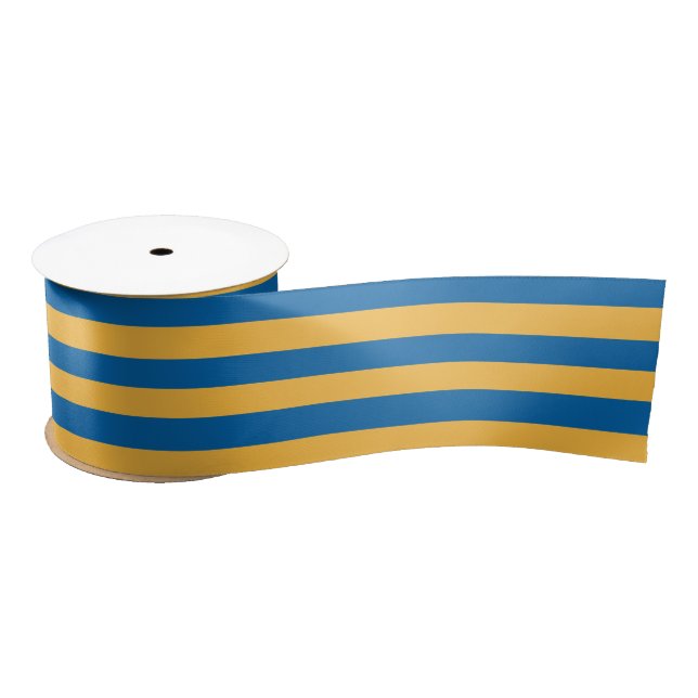 Ruban En Satin Bleu & Chaud Jaune Horizontal Grandes Occasion (Bobine)