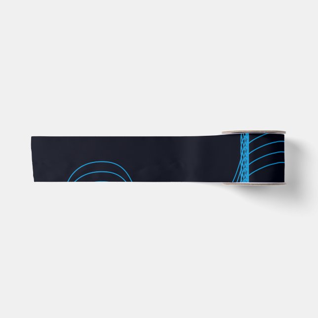 Ruban En Satin Bleu, cool, moderne, tendance, lignes courbes simp (Devant)