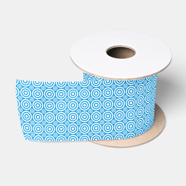 Ruban En Satin Bleu et blanc de bullseye (Bobine)