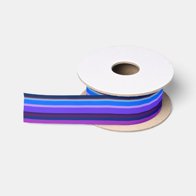 Ruban En Satin Bleu et violet bandes horizontales (Bobine)