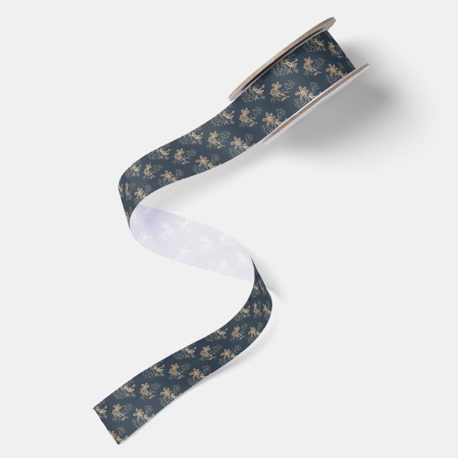Ruban En Satin Bleu Historique (Dos)