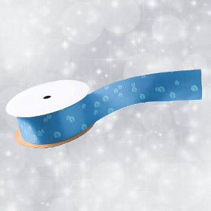 Ruban En Satin Bleu Joli et vibrant avec bulles d'eau