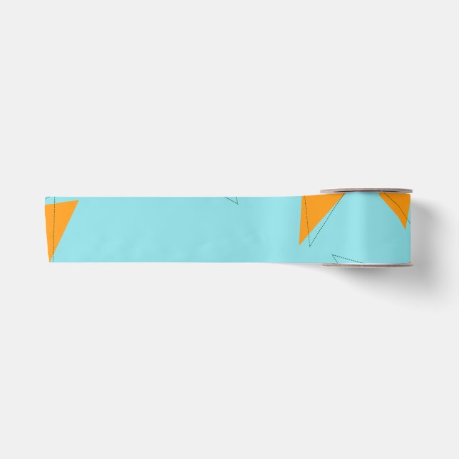 Ruban En Satin Bleu, orange, cool, tendance, moderne triangle mot (Devant)