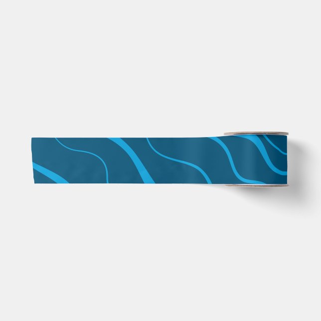 Ruban En Satin Bleu, simple, moderne, cool vague abstraction (Devant)