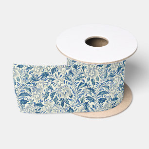 Ruban En Satin Bleu Vintage Floral Asiatique : Chinoiserie Antiqu