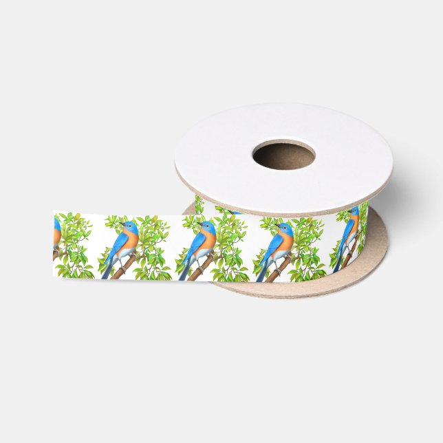 Ruban En Satin Bleuet oriental dans l'arbre (Bobine)