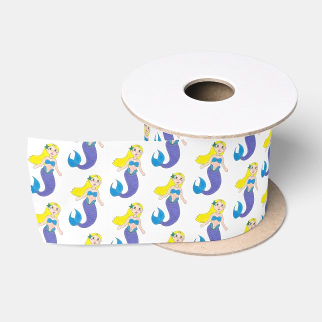 Ruban En Satin Blonde nage Sirène fille pourpre Queue Océan Mer (Bobine)