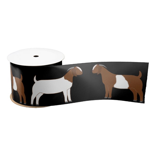 Ruban En Satin Boer Chèvre Farm Black (Bobine)