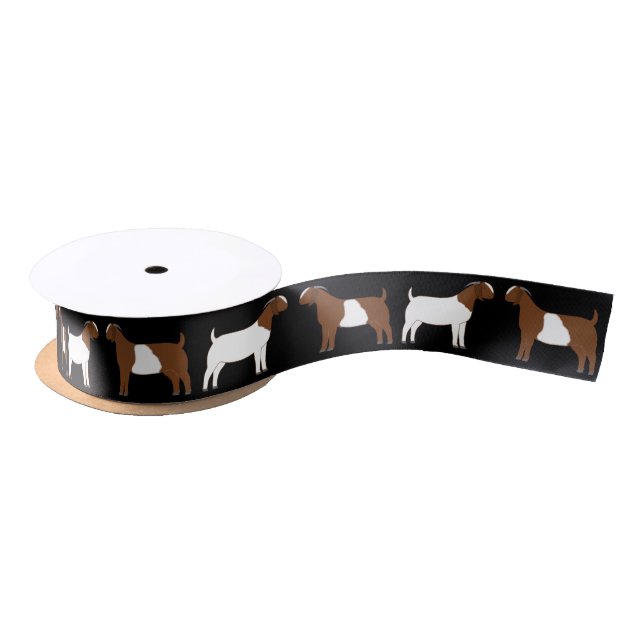 Ruban En Satin Boer Chèvre Farm Black (Bobine)