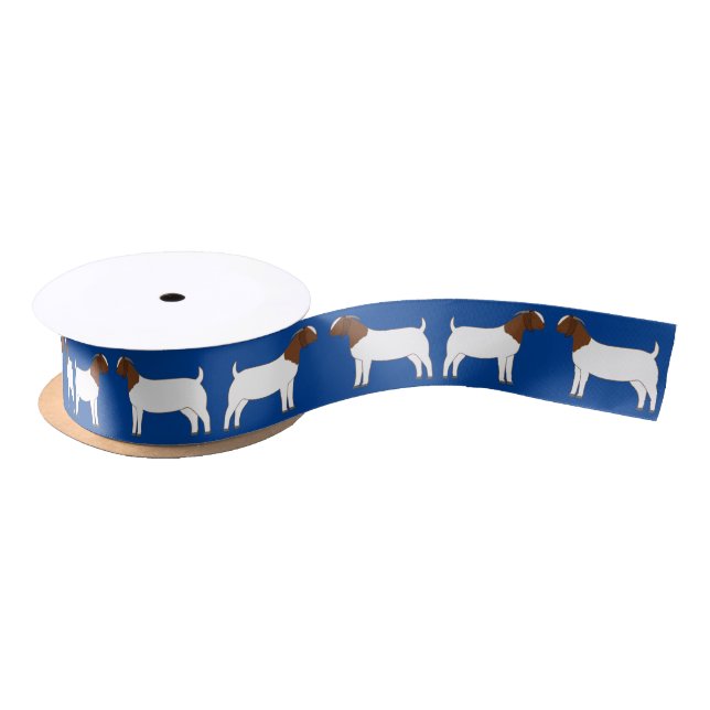 Ruban En Satin Boer Chèvre Farm Blue (Bobine)