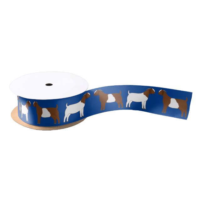 Ruban En Satin Boer Chèvre Farm Blue (Bobine)
