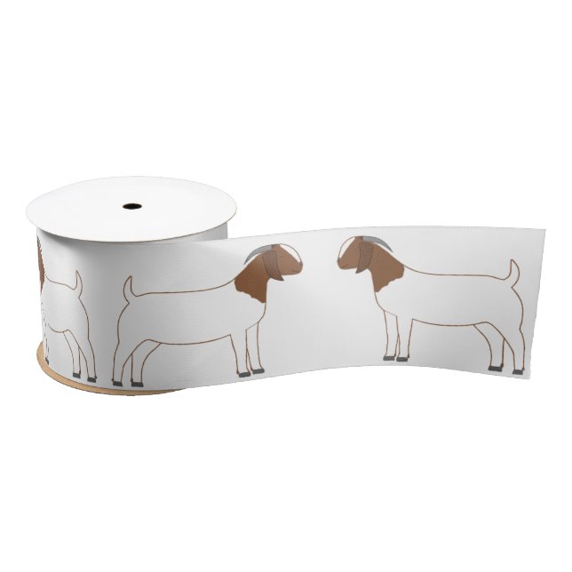 Ruban En Satin Boer Chèvre Farm White (Bobine)
