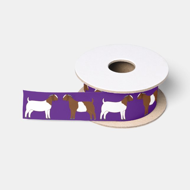 Ruban En Satin Boer Chèvre ferme pourpre (Bobine)