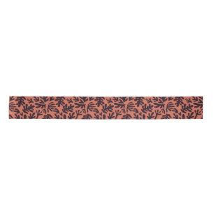 Ruban En Satin Boho Matisse Formes Botaniques Motif Terracotta
