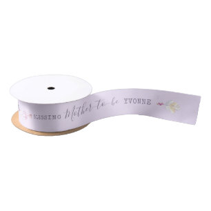 Ruban En Satin Boho perles de plumes violettes bénédiction de mèr