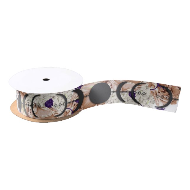 Ruban En Satin Boho Purple Wiccan Handfasting Moon Phase (Bobine)