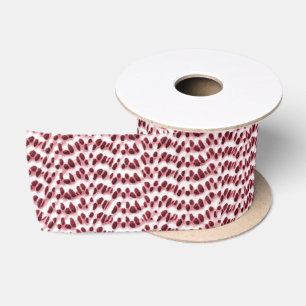 Ruban En Satin Boho Weave Faux Texture-Rouge