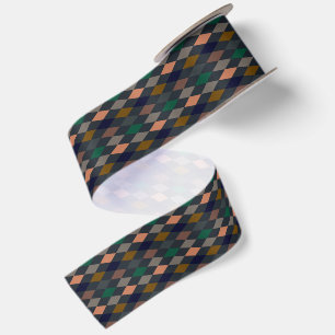 Ruban En Satin Bois foncé Harlequin Diamants