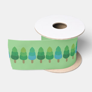 Ruban En Satin Bois vert  Arbres Thunder_Cove  