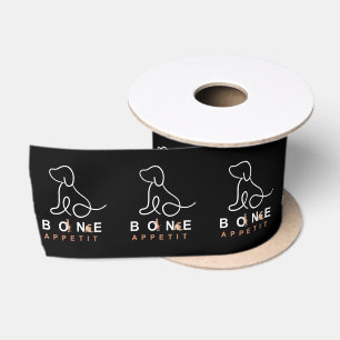 Ruban En Satin Bone Appetit Rubans pour Biscuiteries Canines No