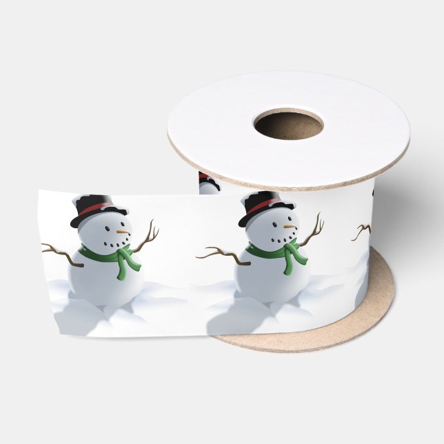 Ruban En Satin Bonhommes de neige (Bobine)