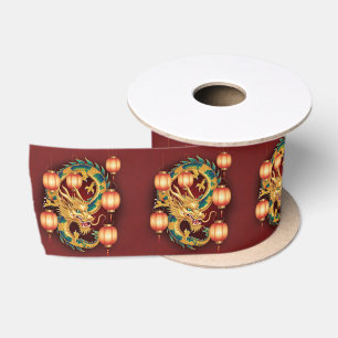 Ruban En Satin Bonne année chinoise moderne motif asiatique