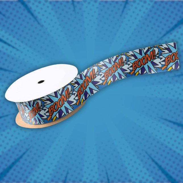 Ruban En Satin BOOM Fun Modern Cool Comédie Livre Pop Art (BOOM Fun Modern Cool Comic Book Pop Art Satin Ribbon)