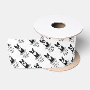 Ruban En Satin Boston Terrier Mom (noir) - Chien mignon