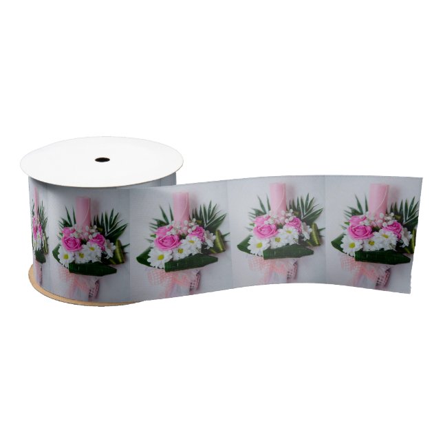 Ruban En Satin Bougie de baptême (Bobine)